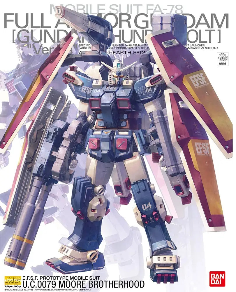 Bandai MG 1/100 FA-78 Full Armor Gundam (Thunderbolt) Ver Ka Model Kit Gunpla Master Grade