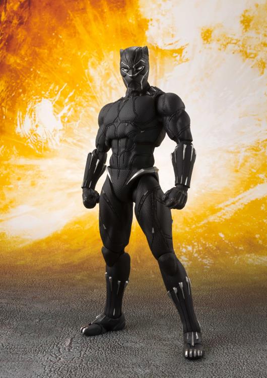 S.H.Figuarts Marvel Black Panther and Tamashii Effect Rock Avengers Infinity War Tamashii Nations Bandai Action Figure