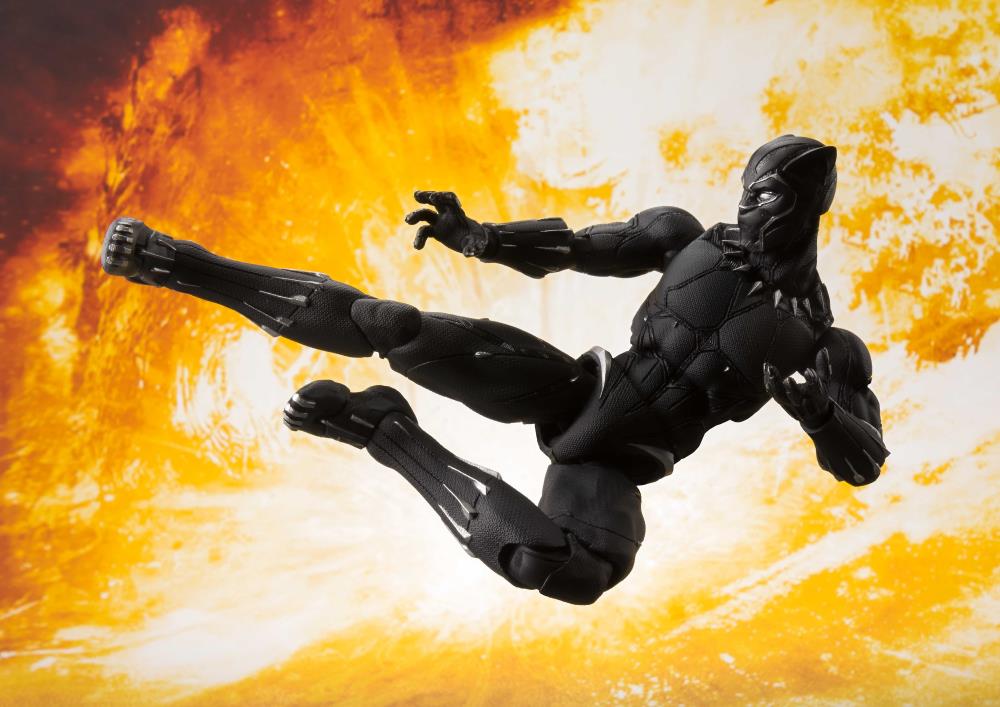 S.H.Figuarts Marvel Black Panther and Tamashii Effect Rock Avengers Infinity War Tamashii Nations Bandai Action Figure