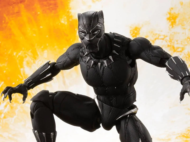 S.H.Figuarts Marvel Black Panther and Tamashii Effect Rock Avengers Infinity War Tamashii Nations Bandai Action Figure