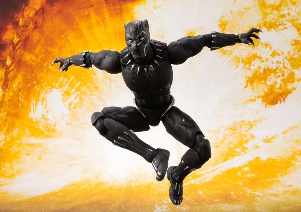 S.H.Figuarts Marvel Black Panther and Tamashii Effect Rock Avengers Infinity War Tamashii Nations Bandai Action Figure