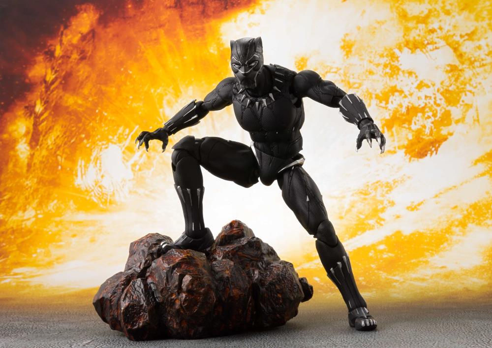 S.H.Figuarts Marvel Black Panther and Tamashii Effect Rock Avengers Infinity War Tamashii Nations Bandai Action Figure